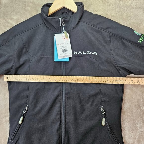 NWT 2012 Halo 4 XBOX 360 Promo Spell Out Full Zip Jacket Black Pockets Women's M - Picture 4 of 10
